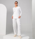 Sweatshirts Solid Sweatshirts Monochrome Emblem White sweatshirt