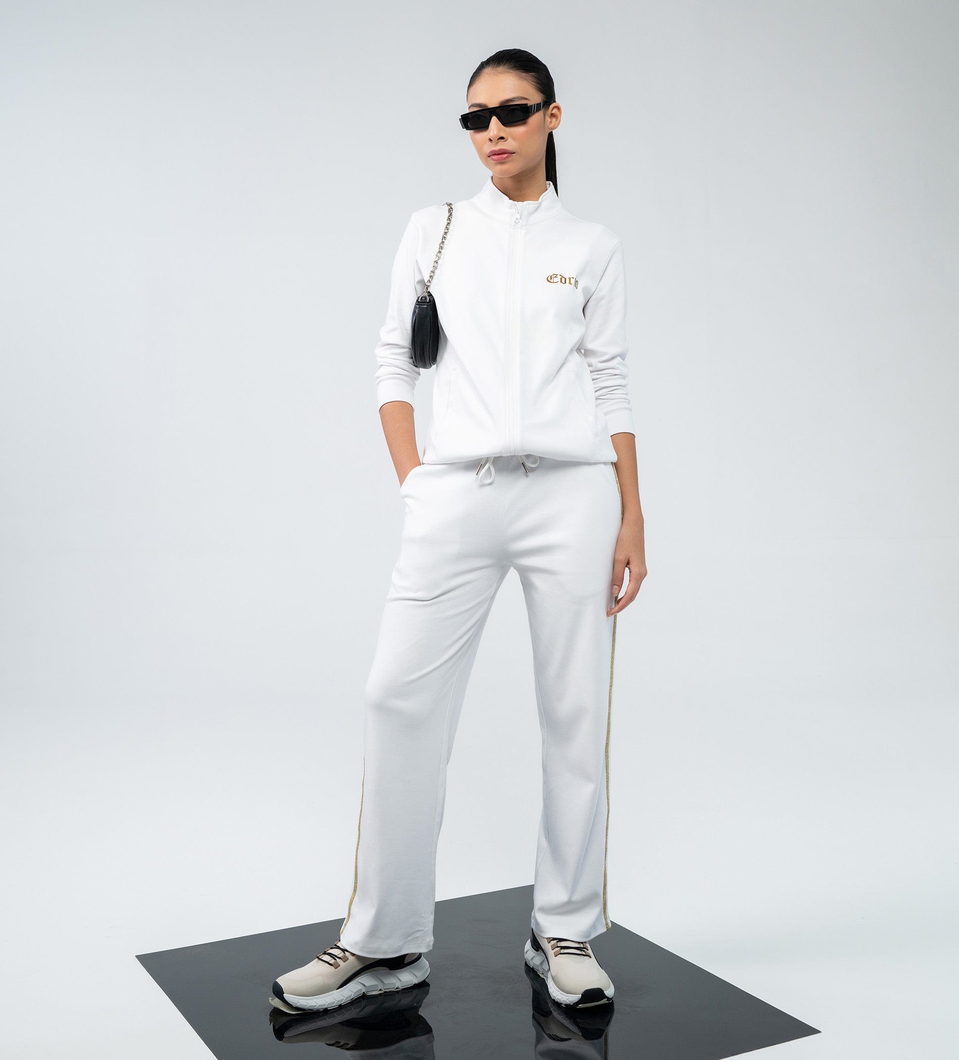 Sweatshirts Zipper Sweatshirt luxe white sweatshirt