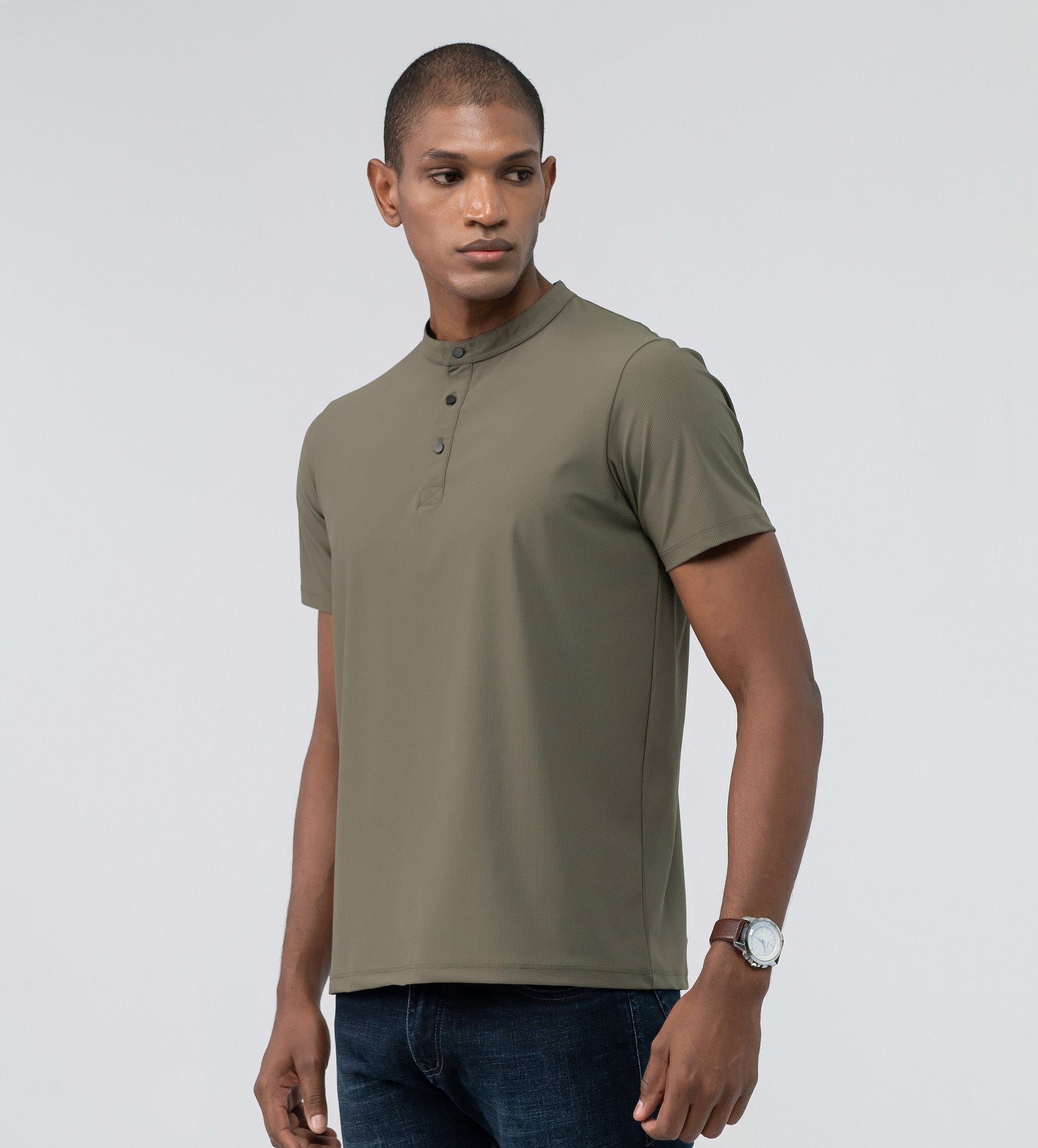 T-Shirts HENLEY T-SHIRT Evergreen Henley T-shirt