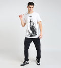 T-Shirts T-Shirt Achromatic Wolf Print T-Shirt