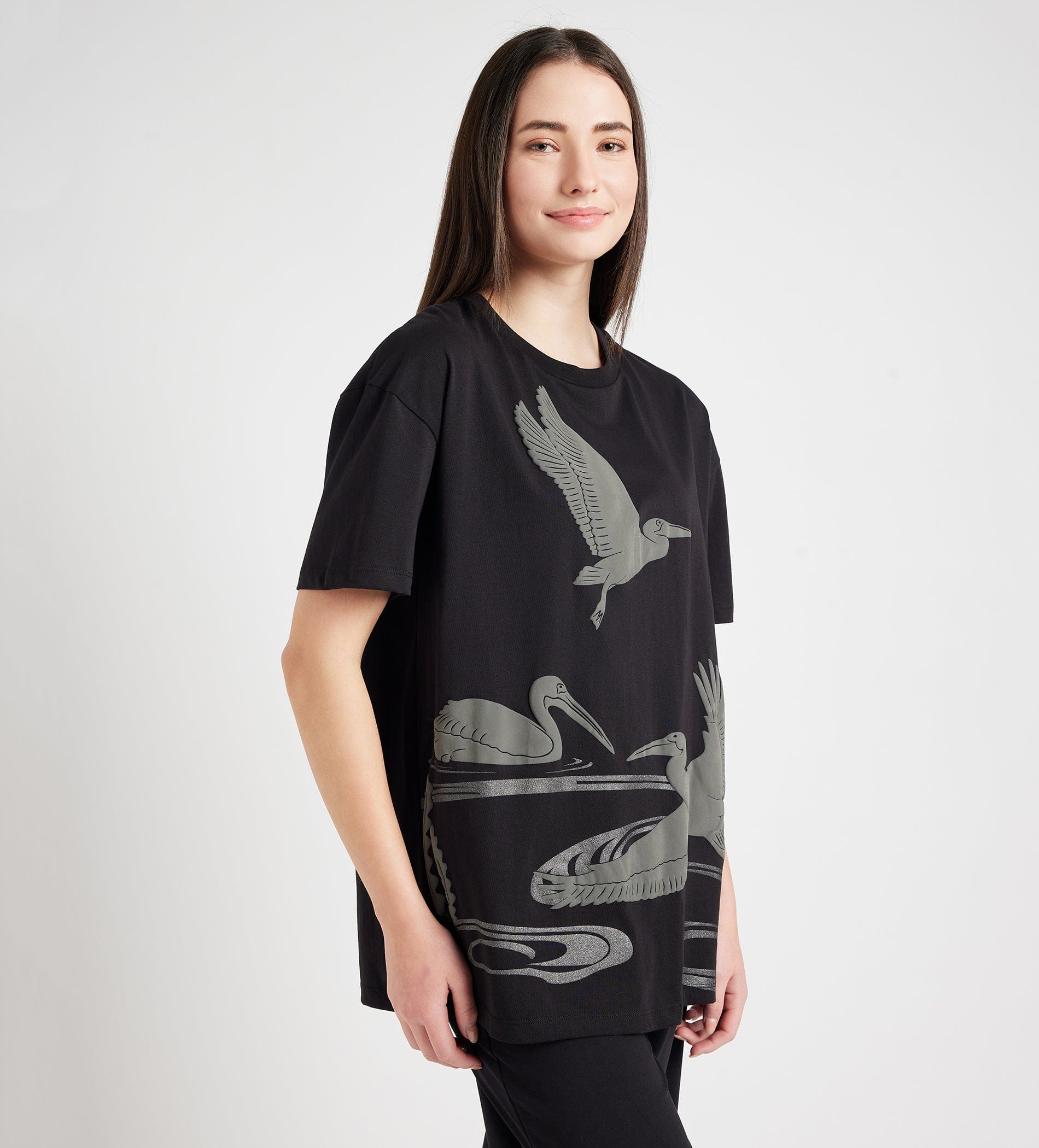 T-Shirts T-Shirt Black Monochrome Oversize Tee