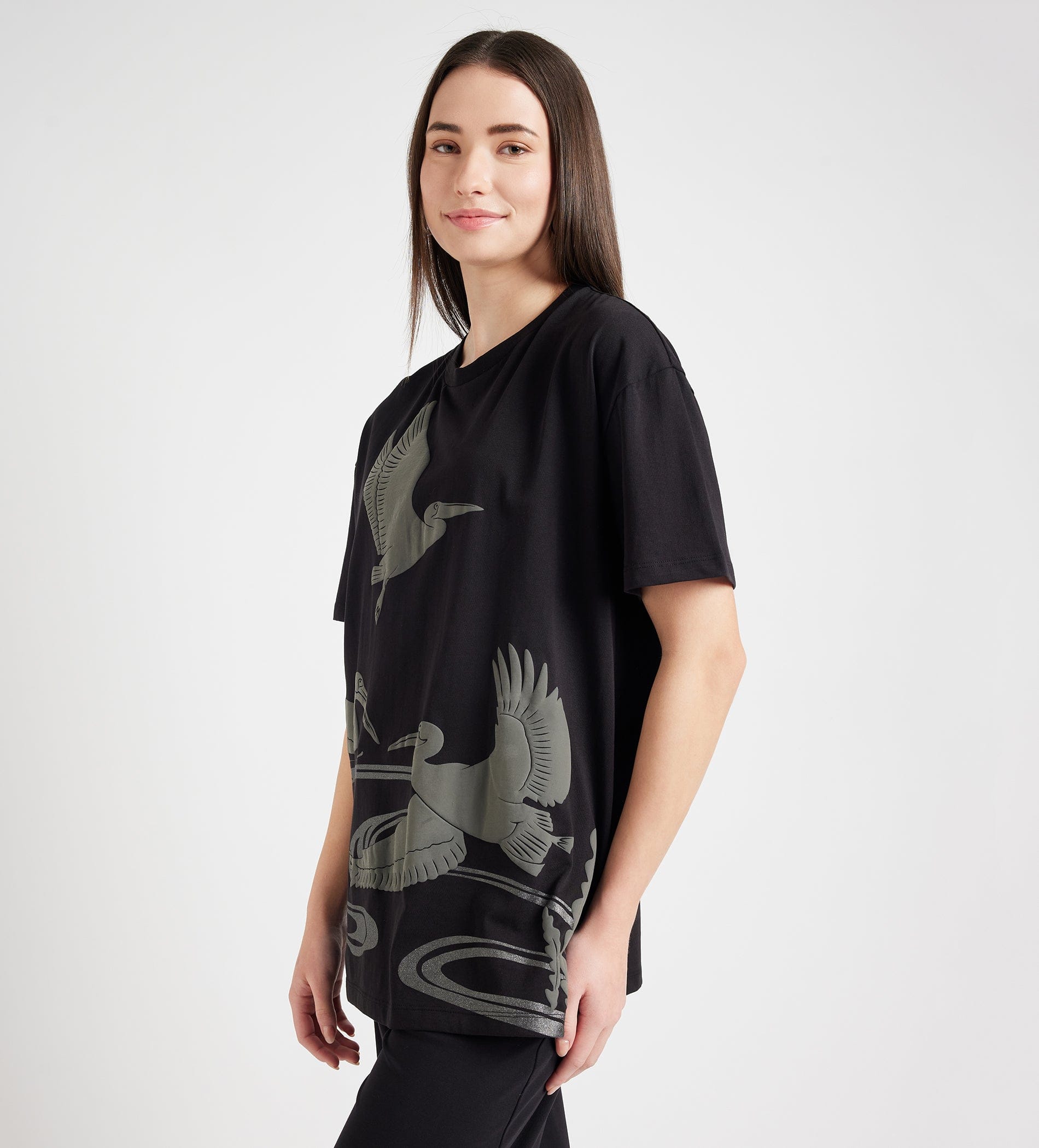 T-Shirts T-Shirt Black Monochrome Oversize Tee