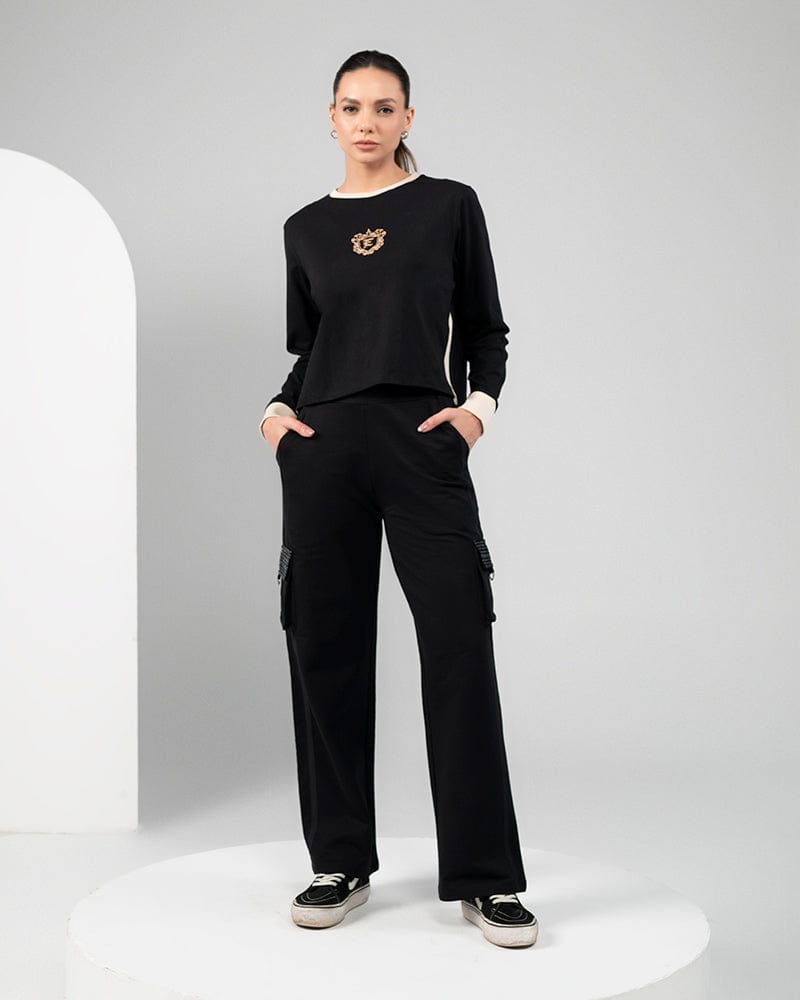 T-Shirts T-Shirt Glamour Night black crop top