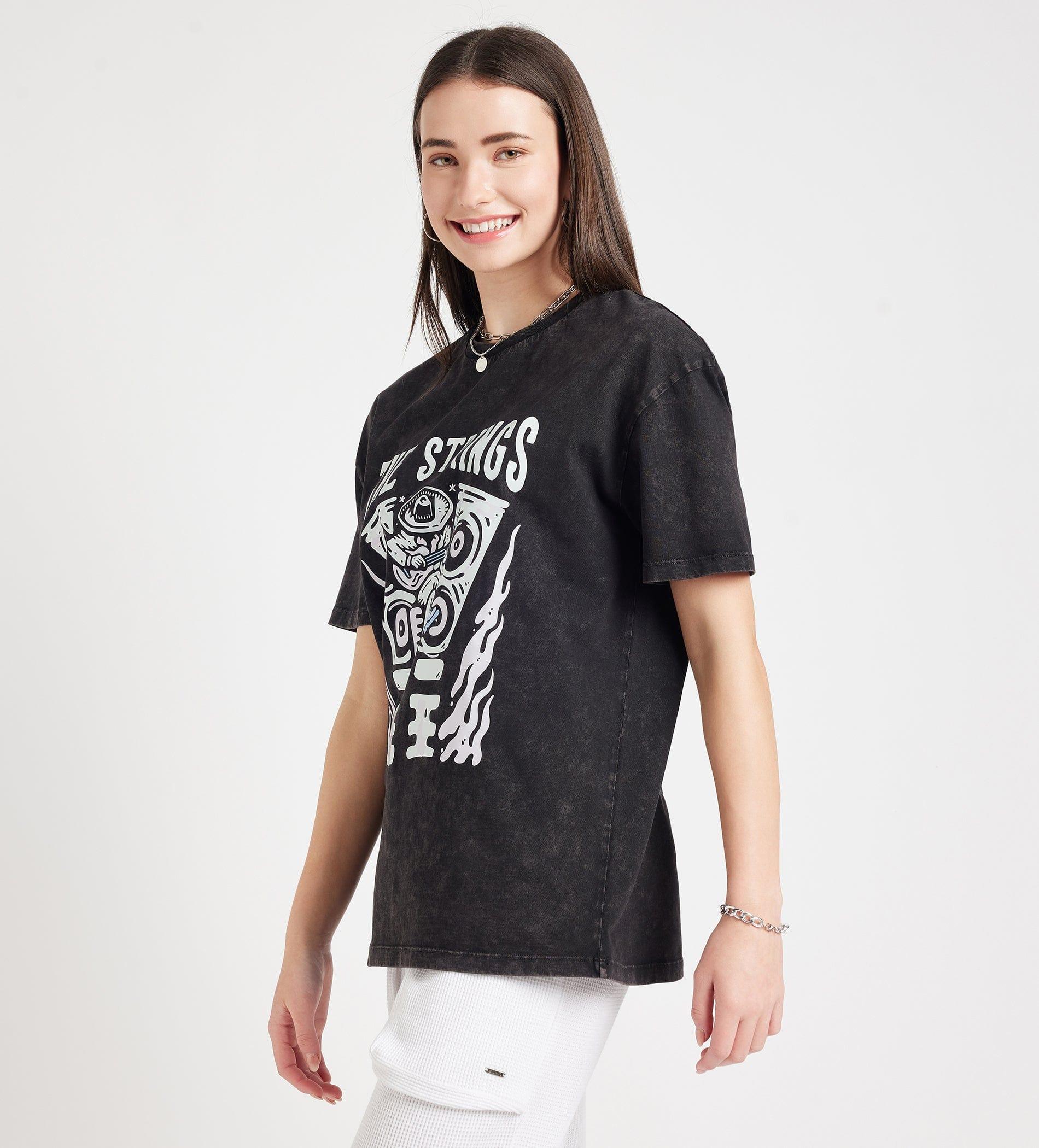 T-Shirts T-Shirt Gradient Acid Wash Oversized Tee