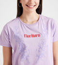 T-Shirts T-Shirt Lavender Floral Chintz Cotton Tee