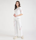 T-Shirts T-Shirt Monochrome Floral Cotton Tee