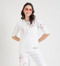 T-Shirts T-Shirt Monochrome Floral Cotton Tee