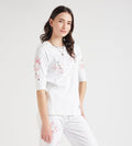 T-Shirts T-Shirt Monochrome Floral Cotton Tee