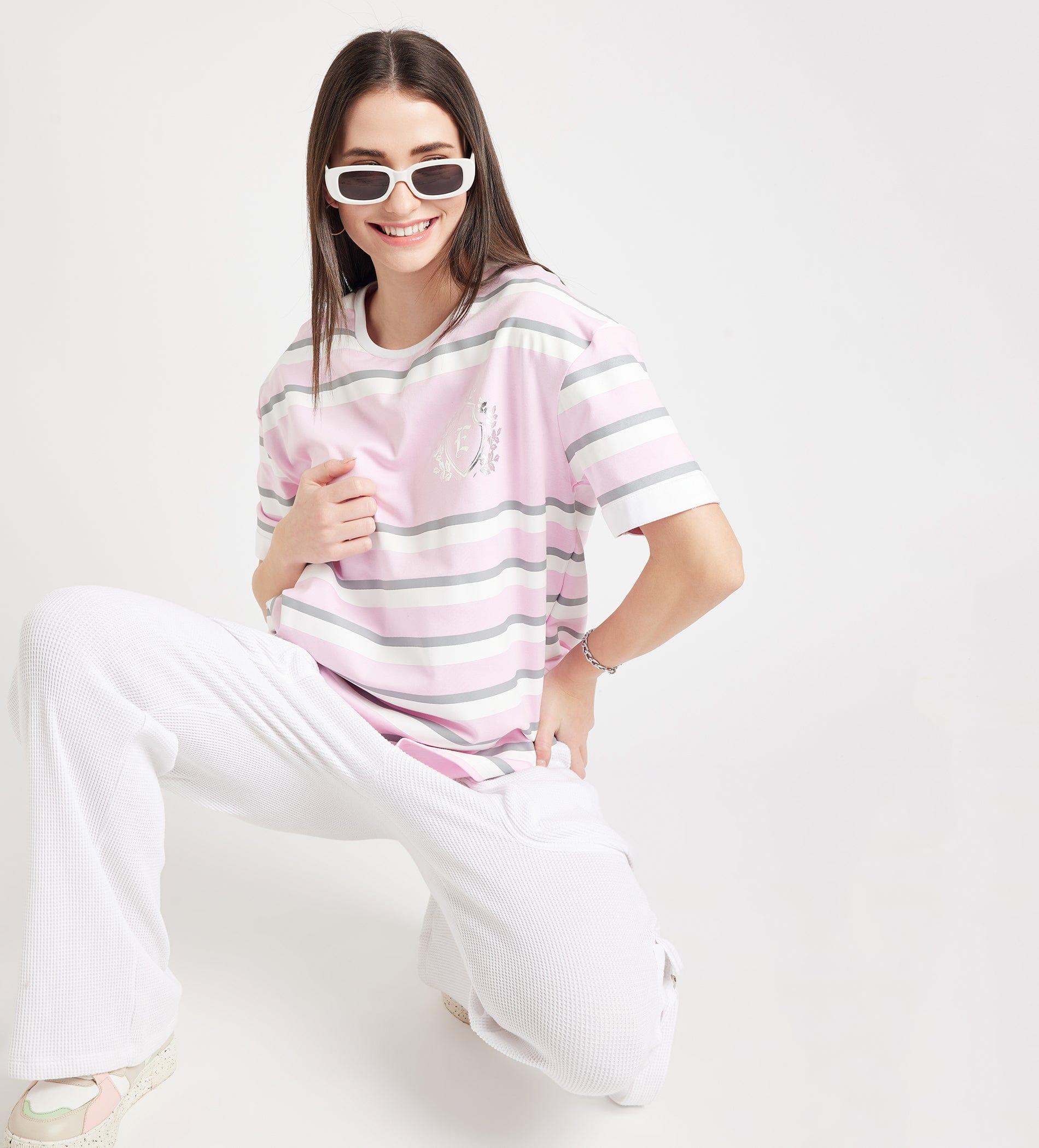 T-Shirts T-Shirt Oversized Tee In Classic Stripes