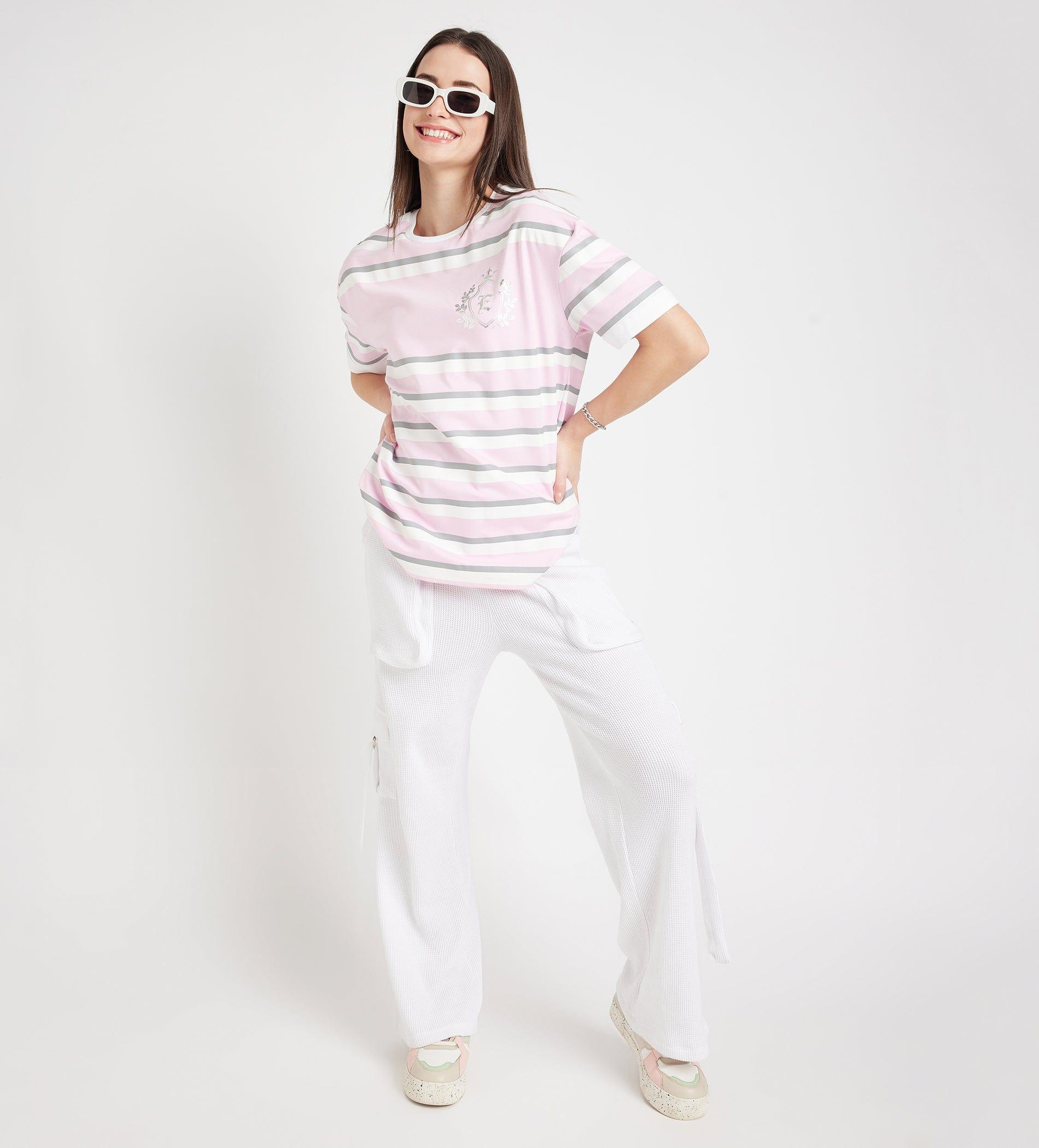 T-Shirts T-Shirt Oversized Tee In Classic Stripes