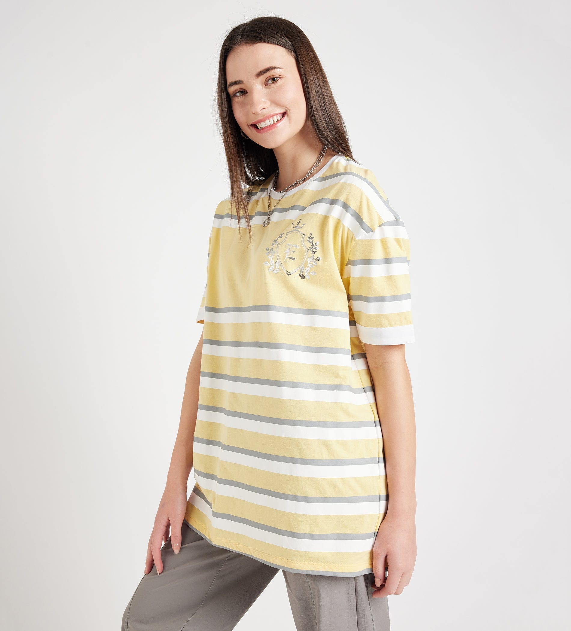 T-Shirts T-Shirt Oversized Tee In Classic Stripes