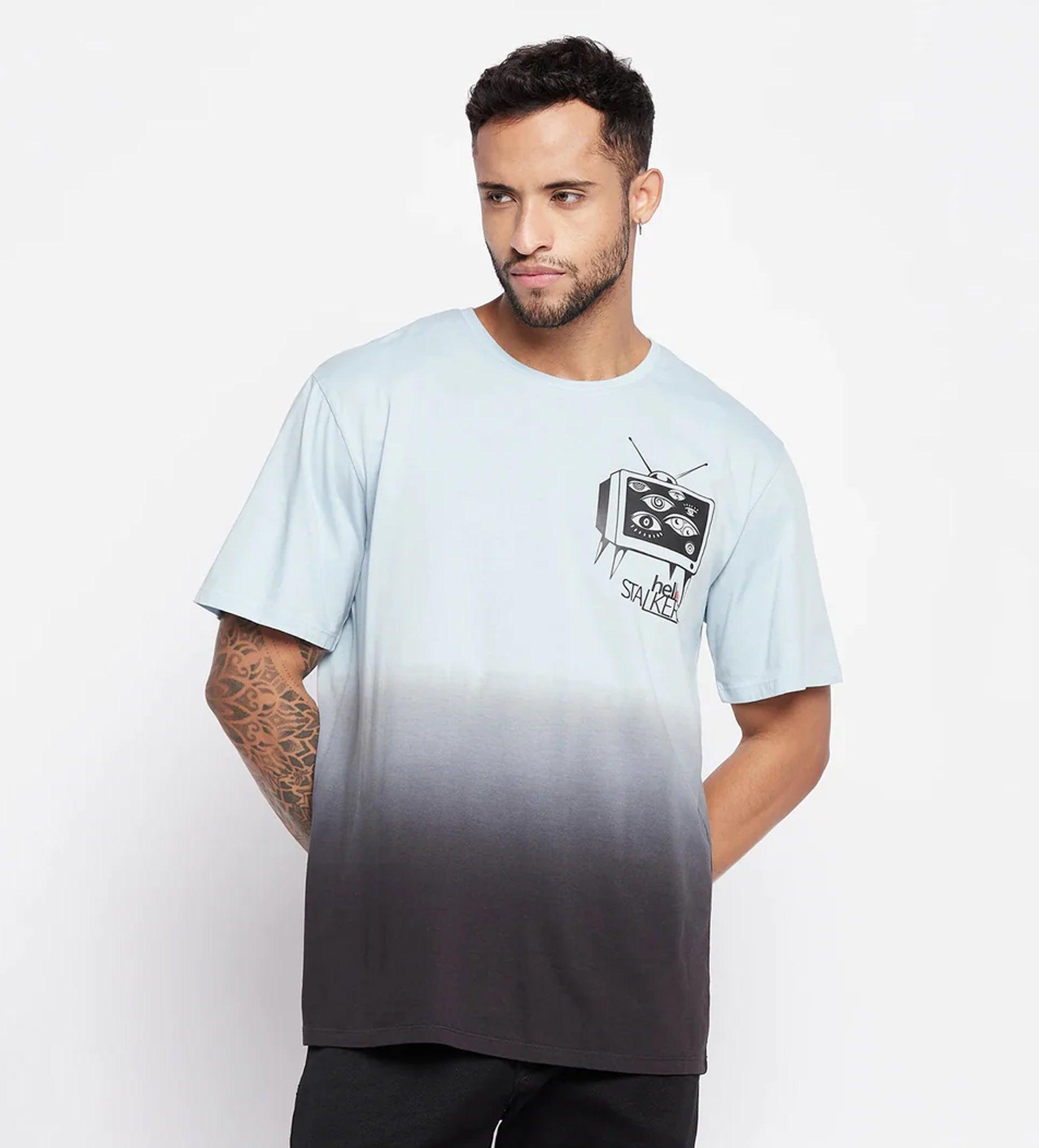 T-shirts T-Shirt Sky Blue Ombre Oversize T-Shirt for Men