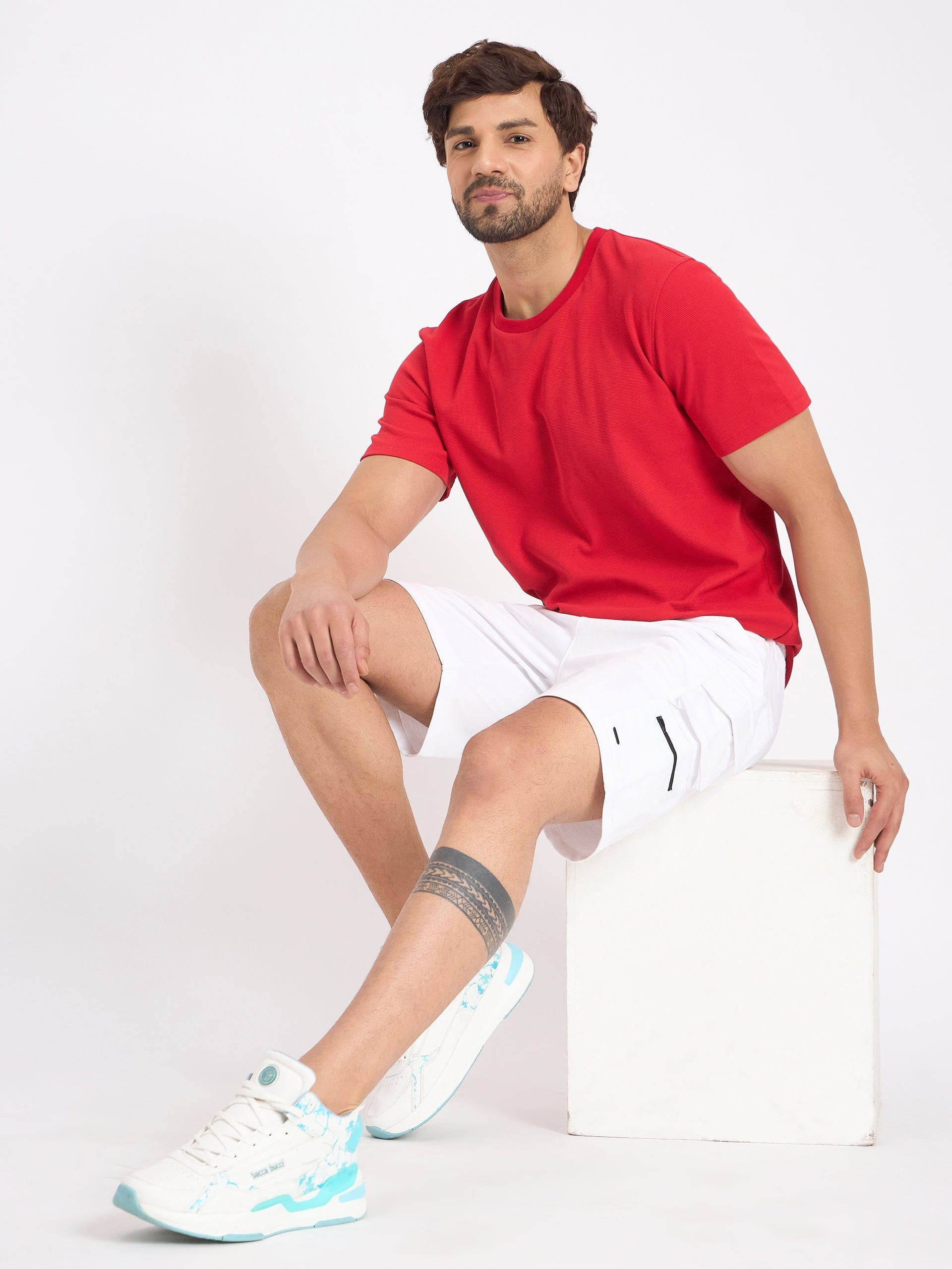 T-shirts T-shirt Texture Waffle Knit T Shirt