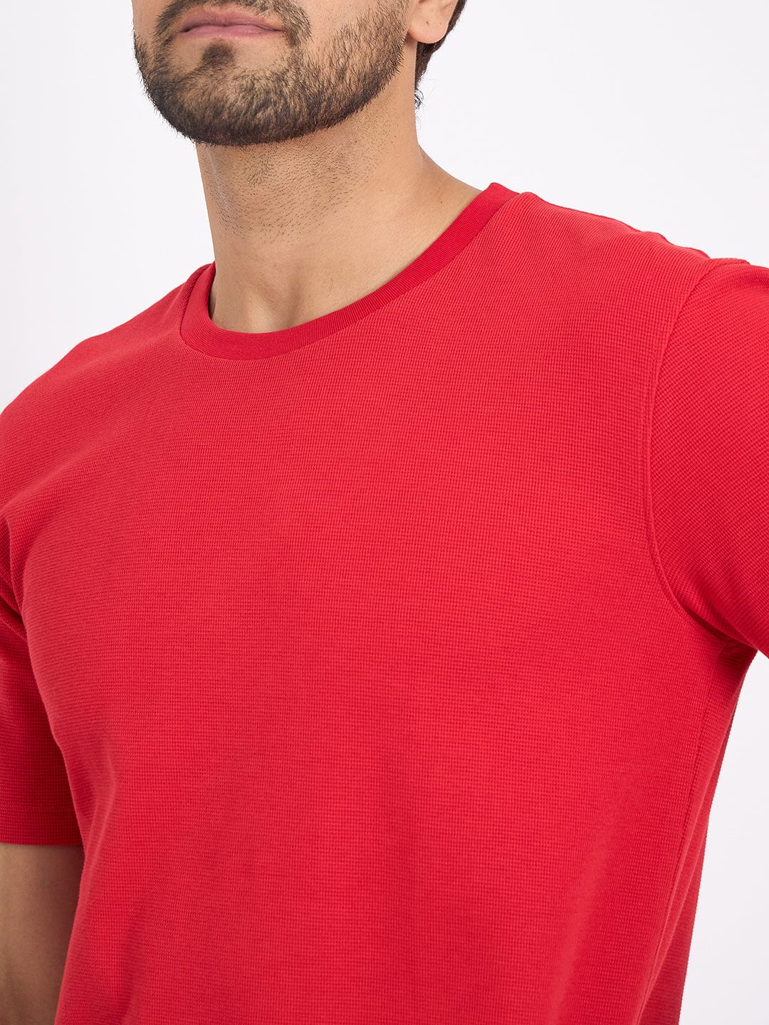 T-shirts T-shirt Texture Waffle Knit T Shirt
