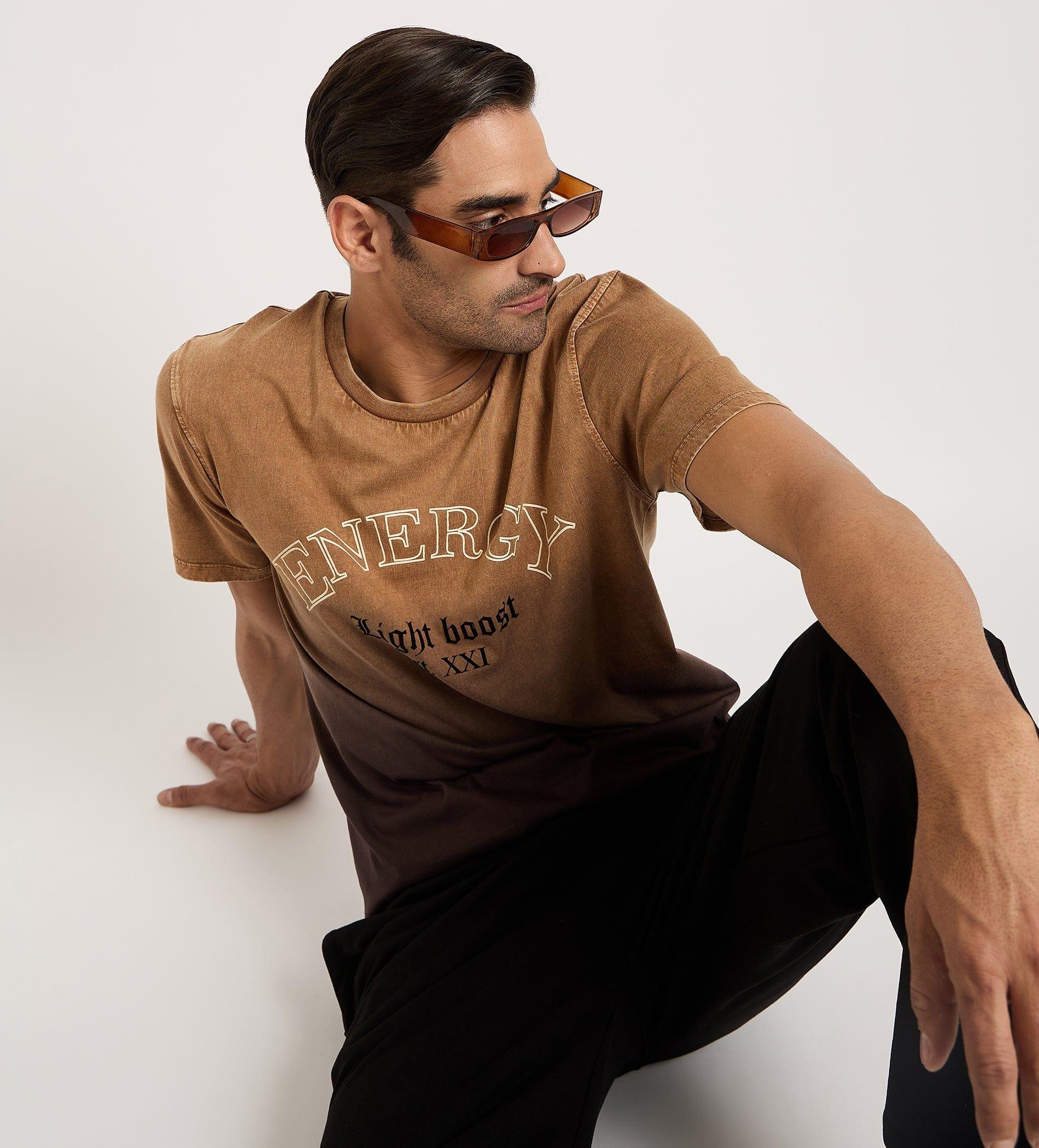 T-Shirts T-Shirt Tonal Text Ombre Effect T-Shirt