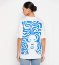 T-shirts T-Shirt White Doodle Print Oversized T-Shirt for Women