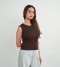 Tanks & Tops Crop Top Essentials brown Tank top