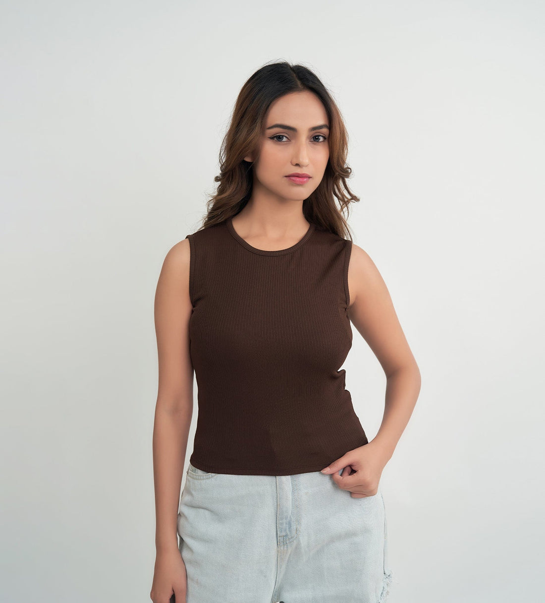 Tanks & Tops Crop Top Essentials brown Tank top