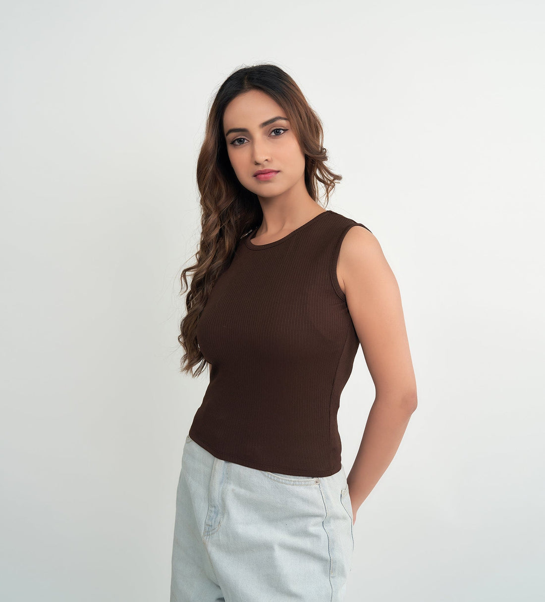 Tanks & Tops Crop Top Essentials brown Tank top