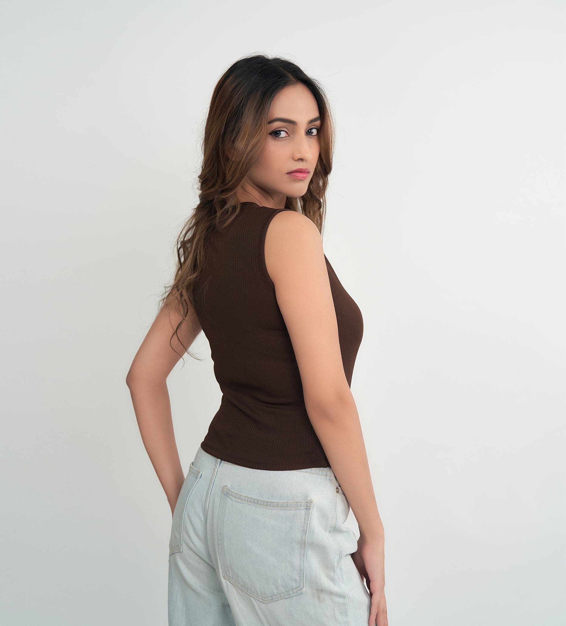 Tanks & Tops Crop Top Essentials brown Tank top