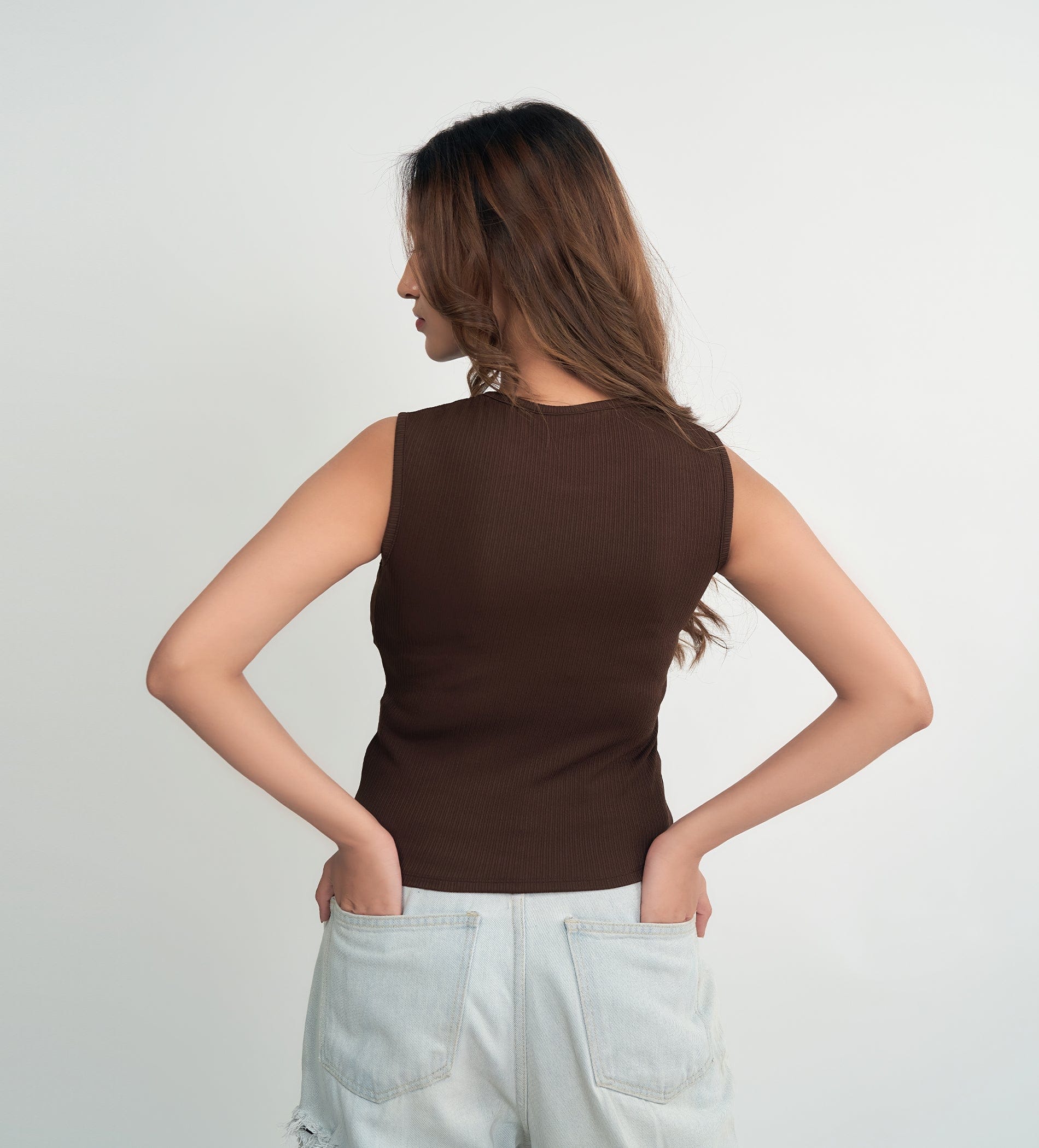 Tanks & Tops Crop Top Essentials brown Tank top