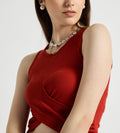 Tanks & Tops Crop Top Front Wrap Ribbed Tank Top