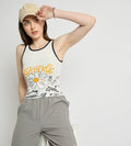 Tanks & Tops Crop Top Ribbed Abstract Print Tank Top