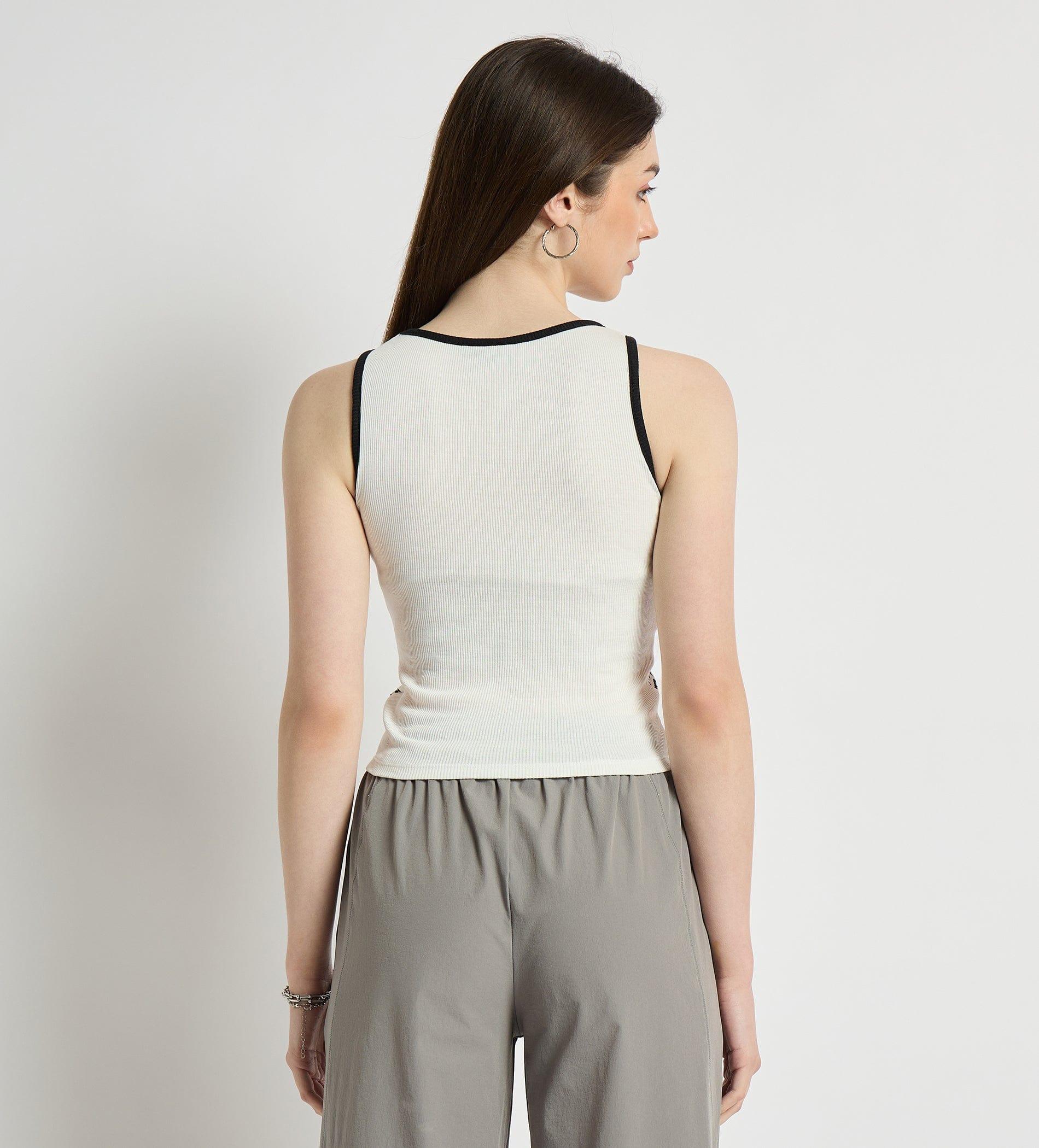 Tanks & Tops Crop Top Ribbed Abstract Print Tank Top