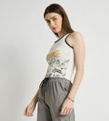 Tanks & Tops Crop Top Ribbed Abstract Print Tank Top