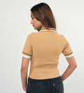 Tanks & Tops Polo T-Shirt Chic Mustard Polo Collar Top