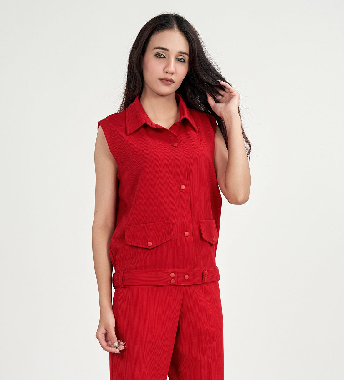 Tanks & Tops Polo T-Shirt Sculpted Elegance Knit Top