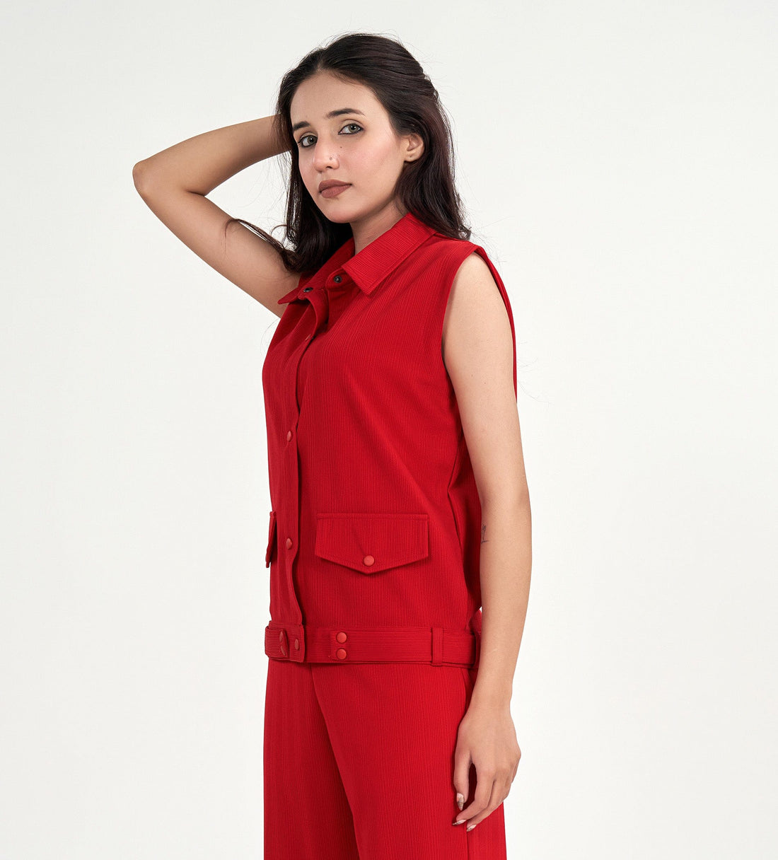 Tanks & Tops Polo T-Shirt Sculpted Elegance Knit Top