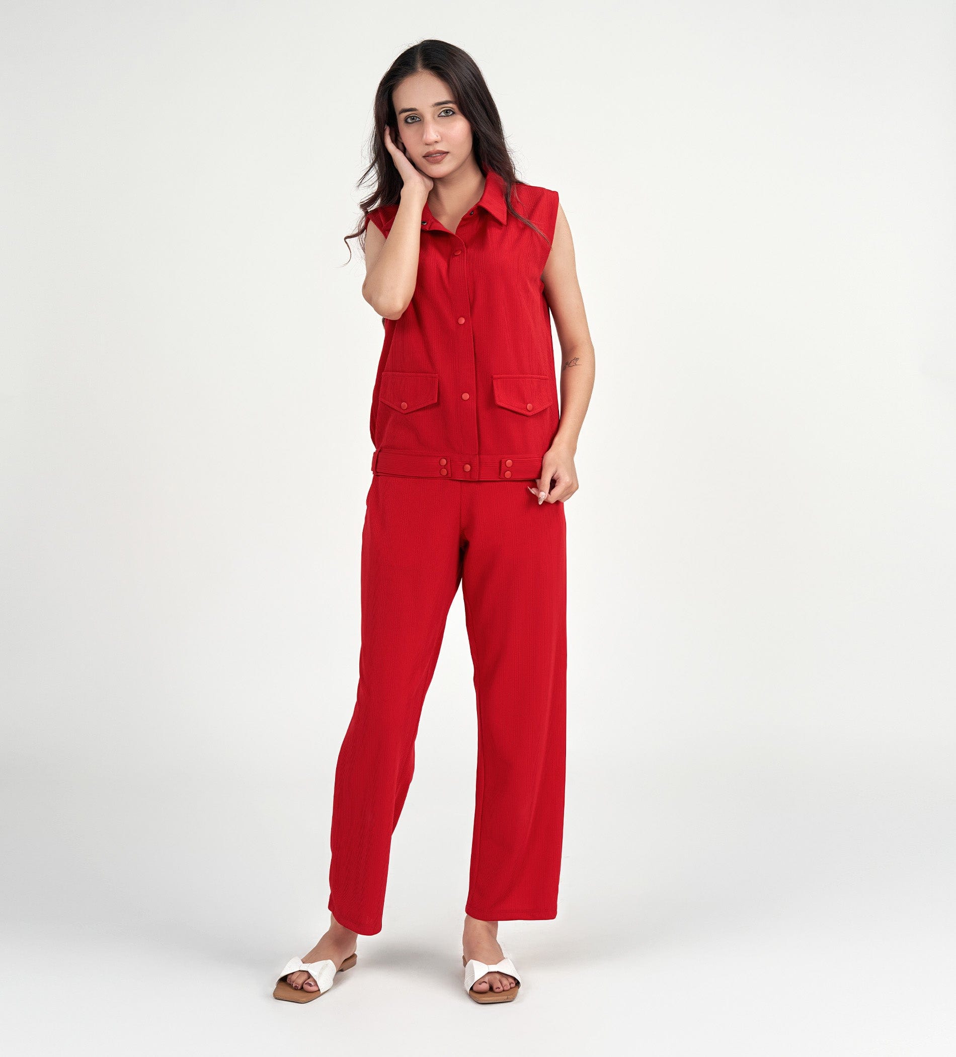 Tanks & Tops Polo T-Shirt Sculpted Elegance Knit Top