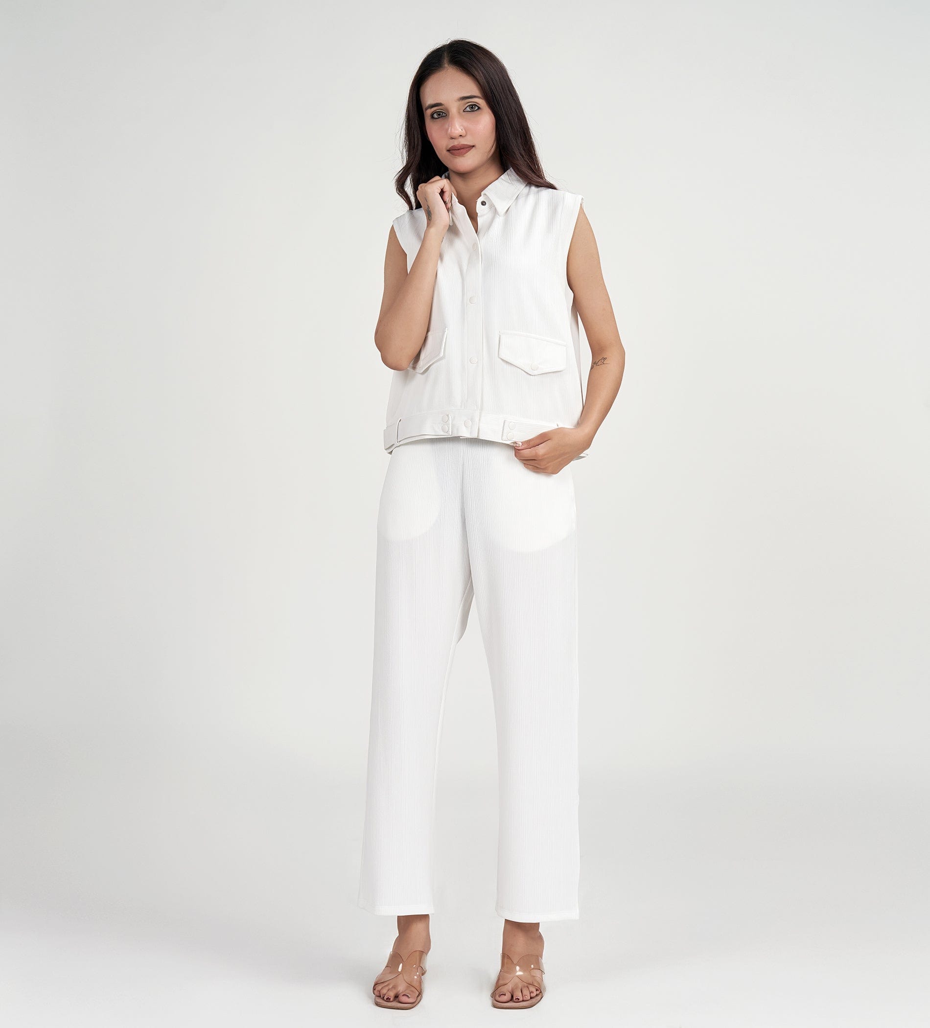 Tanks & Tops Polo T-Shirt Sculpted Elegance Knit Top