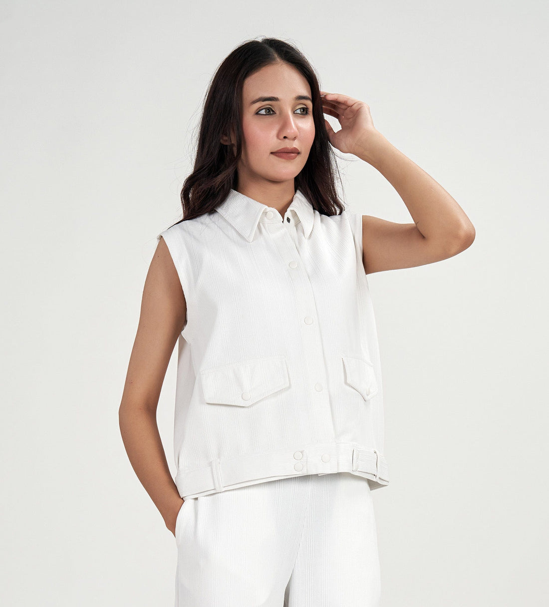 Tanks & Tops Polo T-Shirt Sculpted Elegance Knit Top