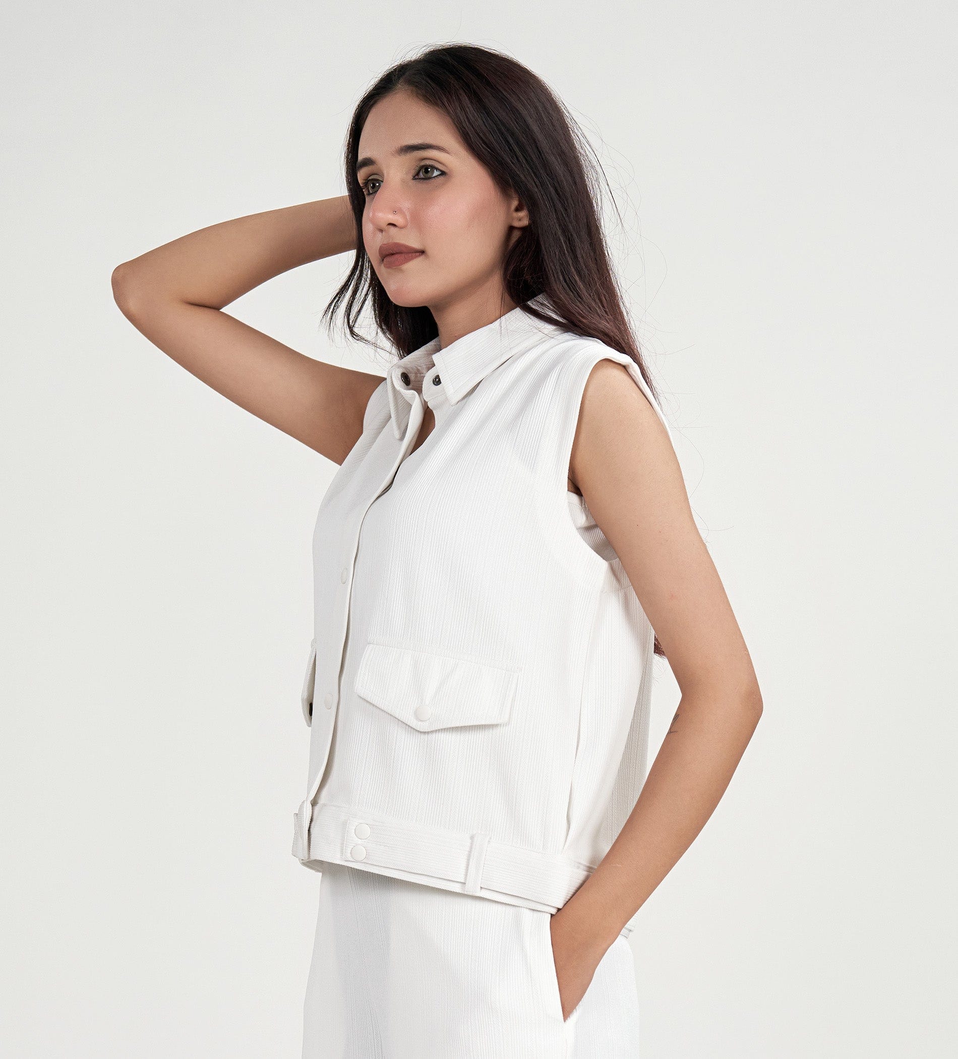 Tanks & Tops Polo T-Shirt Sculpted Elegance Knit Top