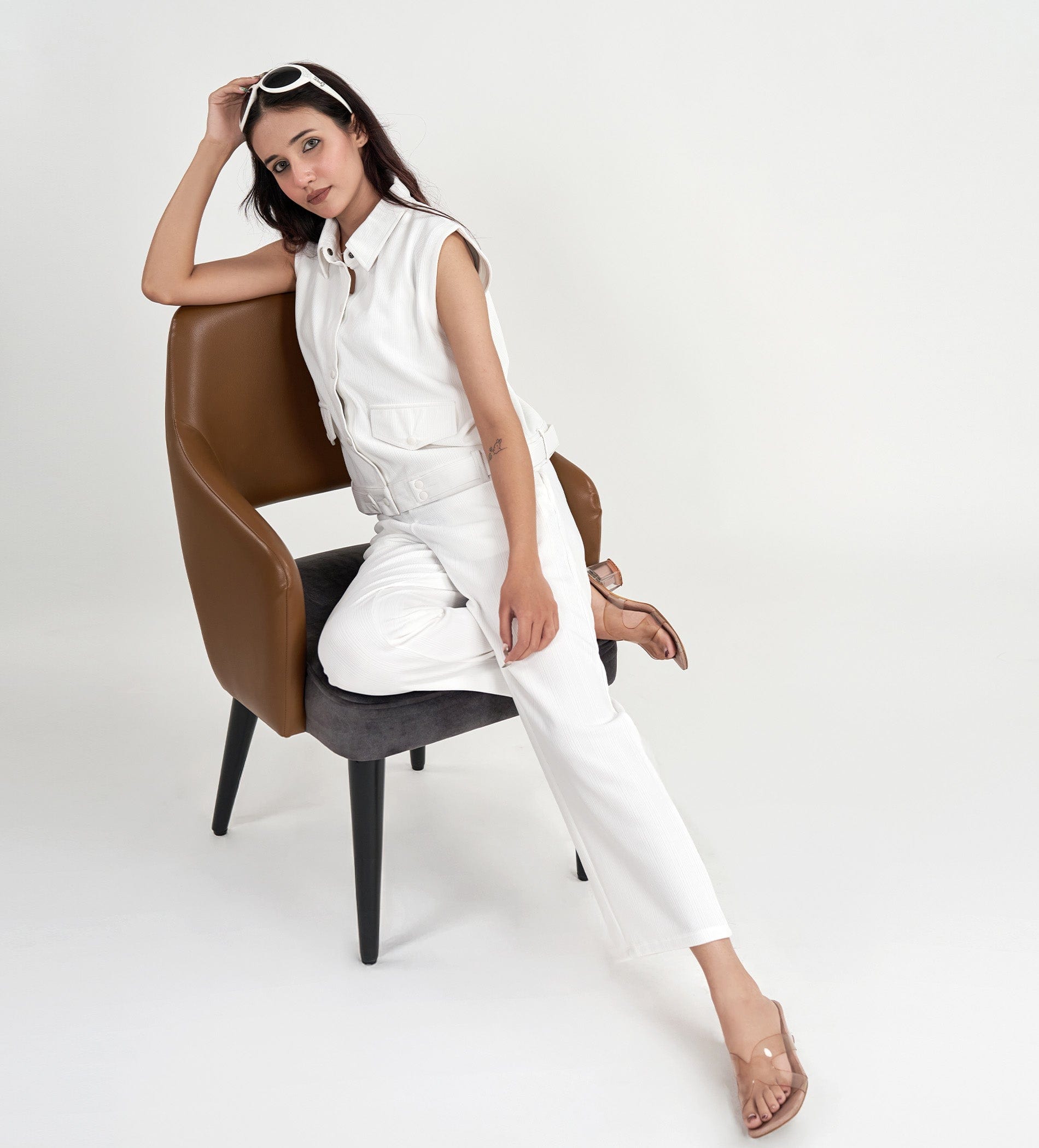 Tanks & Tops Polo T-Shirt Sculpted Elegance Knit Top