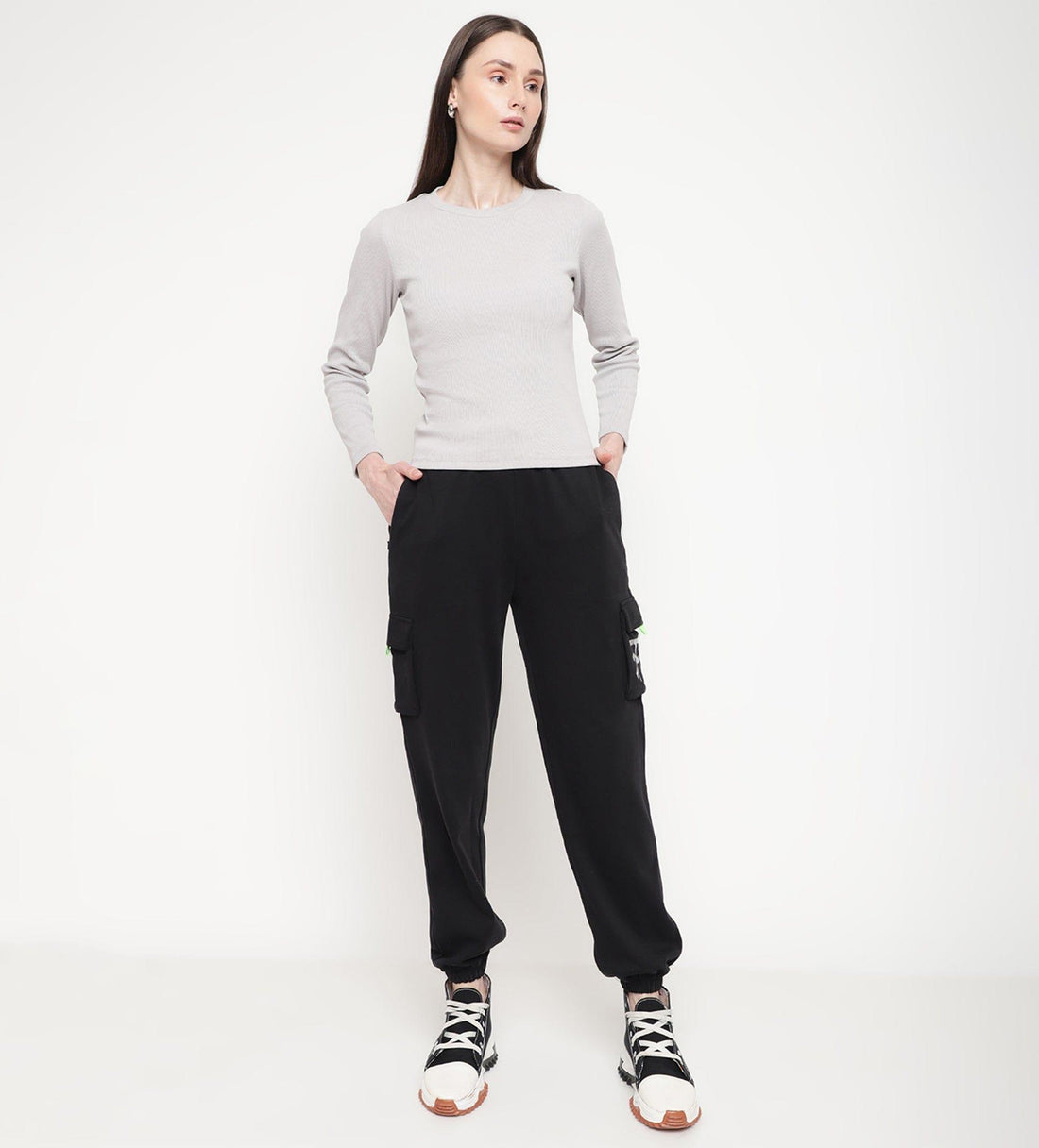 Tanks & Tops Tops Grey Rib Knit Top for Women