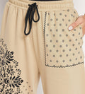 Track Pants Drawstring Trackpants Camel Bandana print wide leg trouser for Women