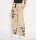Track Pants Drawstring Trackpants Camel Bandana print wide leg trouser for Women