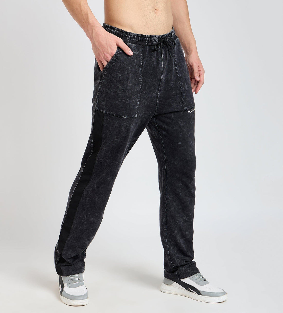 Track Pants Drawstring Trackpants Charcoal Washed Trackpants For Men
