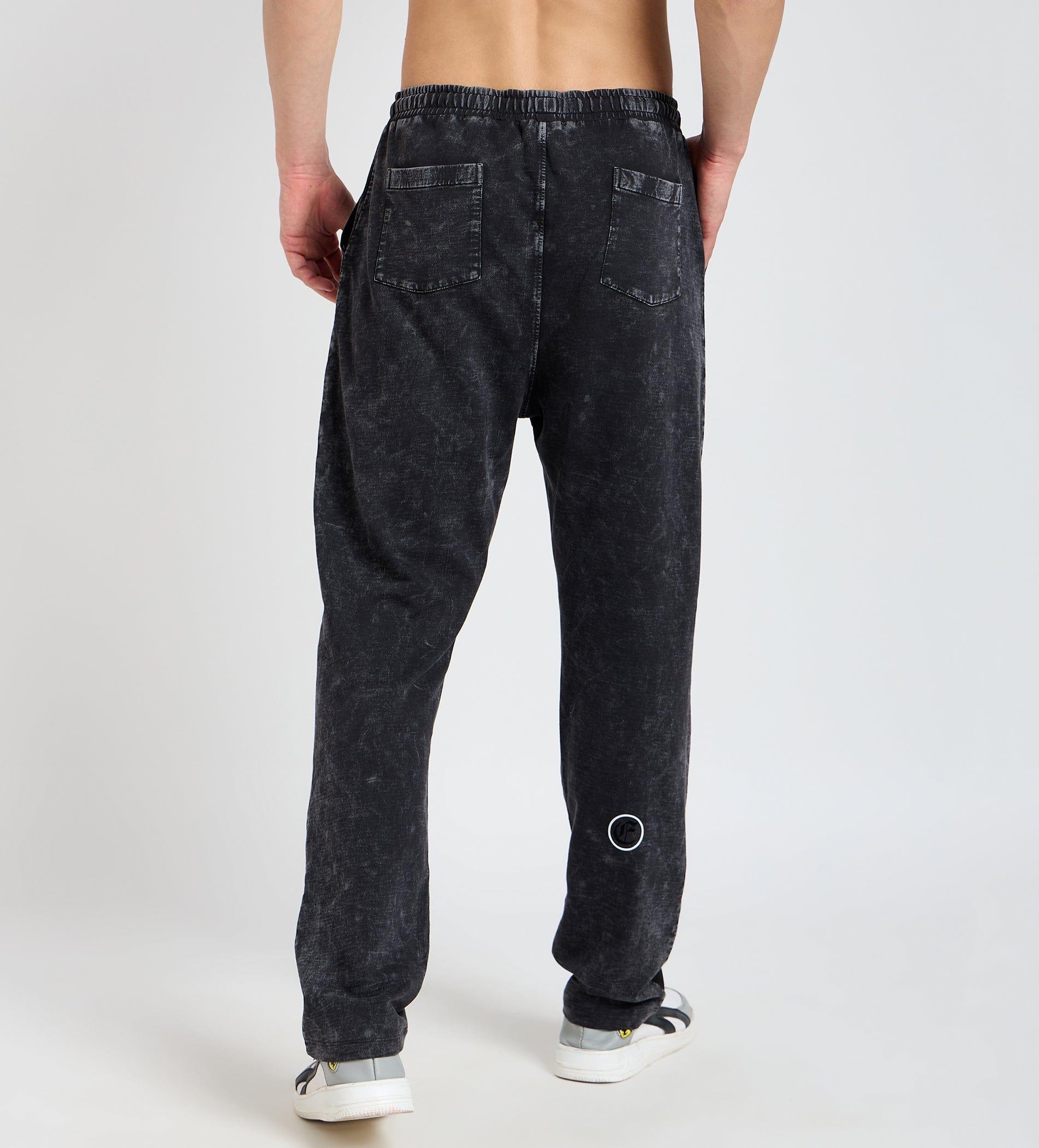Track Pants Drawstring Trackpants Charcoal Washed Trackpants For Men