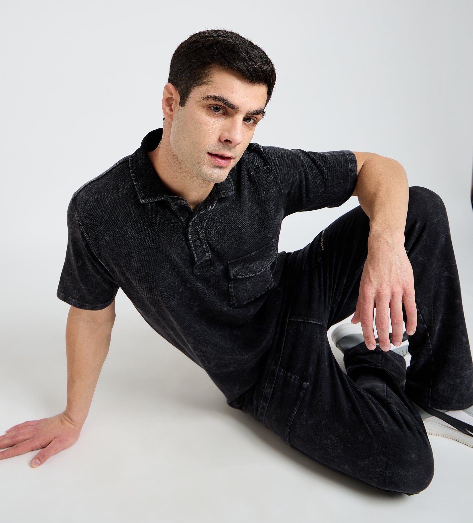 Track Pants Drawstring Trackpants Charcoal Washed Trackpants For Men