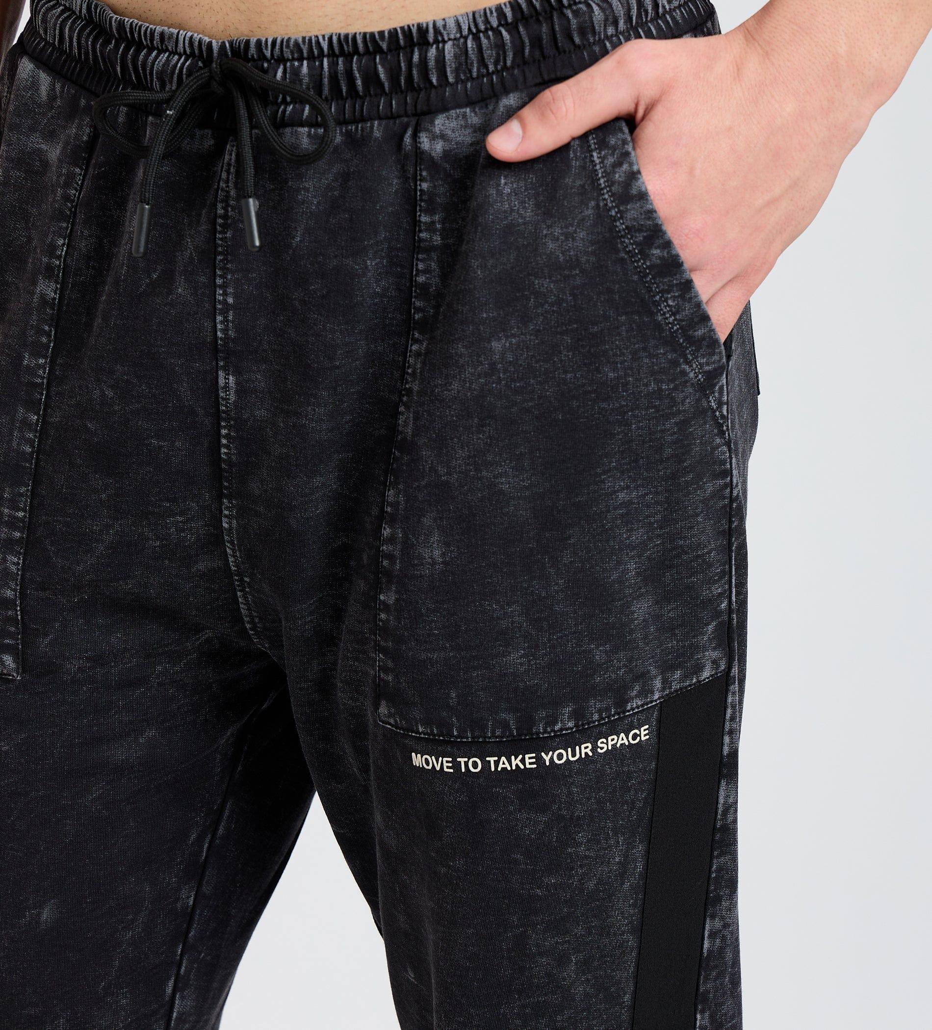 Track Pants Drawstring Trackpants Charcoal Washed Trackpants For Men