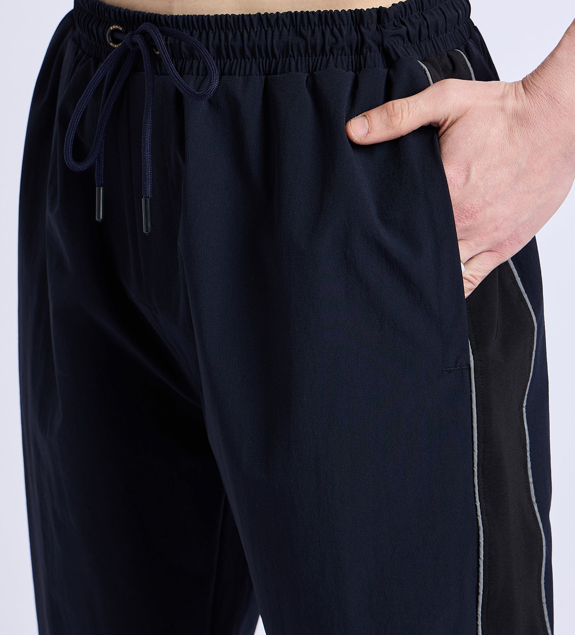 Track Pants Open Bottom Trackpant Reflector Flair Navy Trackpant For Men