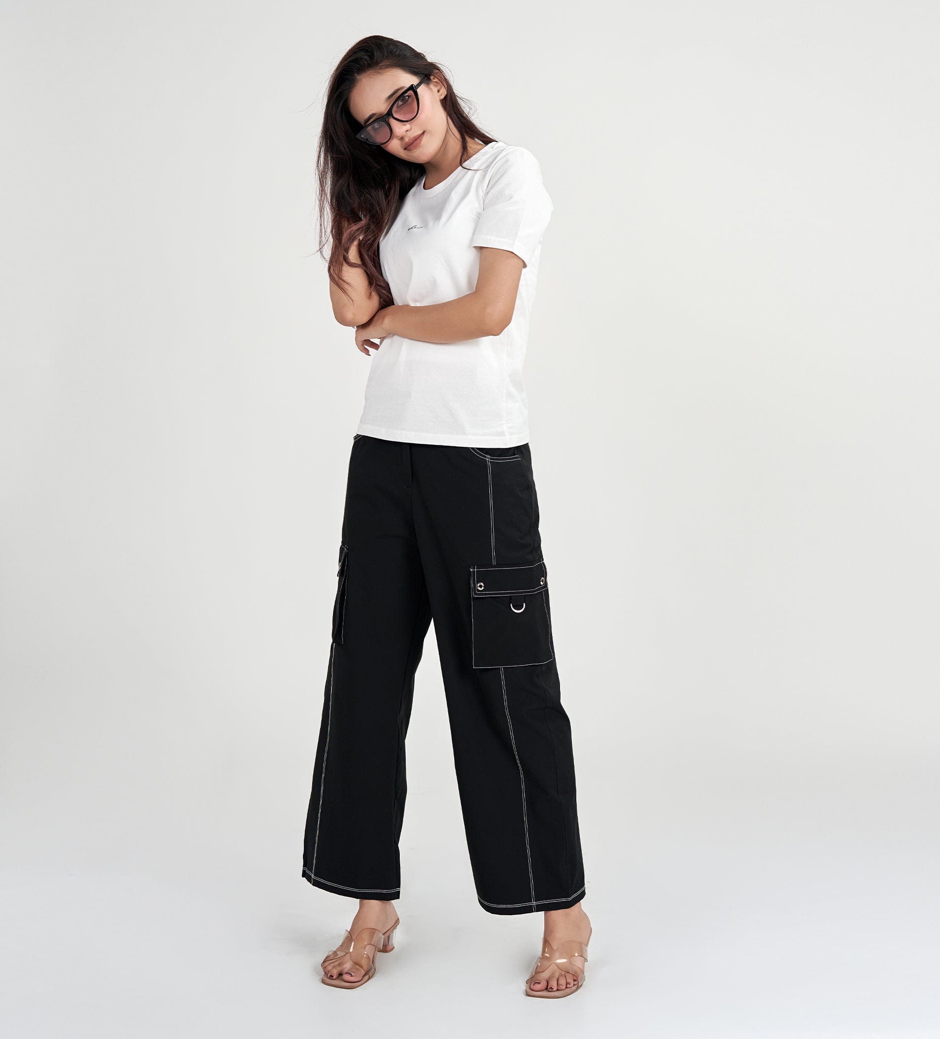 Trackpants Cargos Black Multi-Pocket Cargo