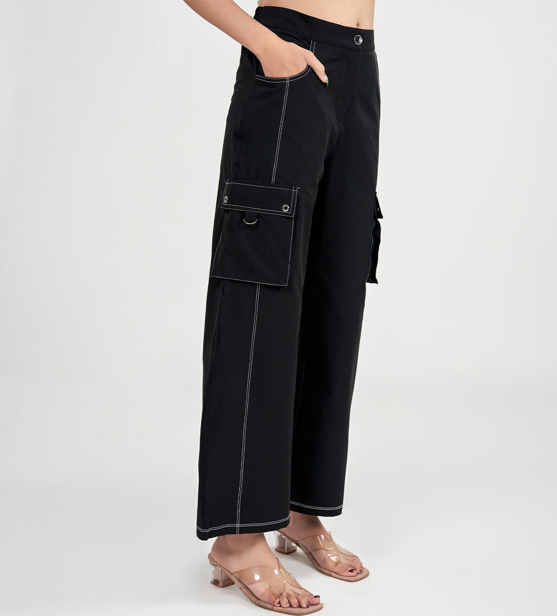 Trackpants Cargos Black Multi-Pocket Cargo