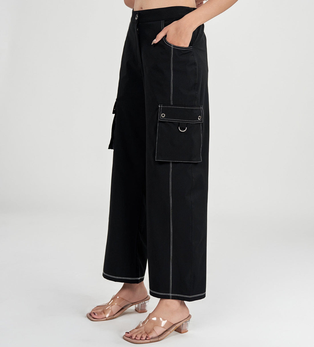 Trackpants Cargos Black Multi-Pocket Cargo