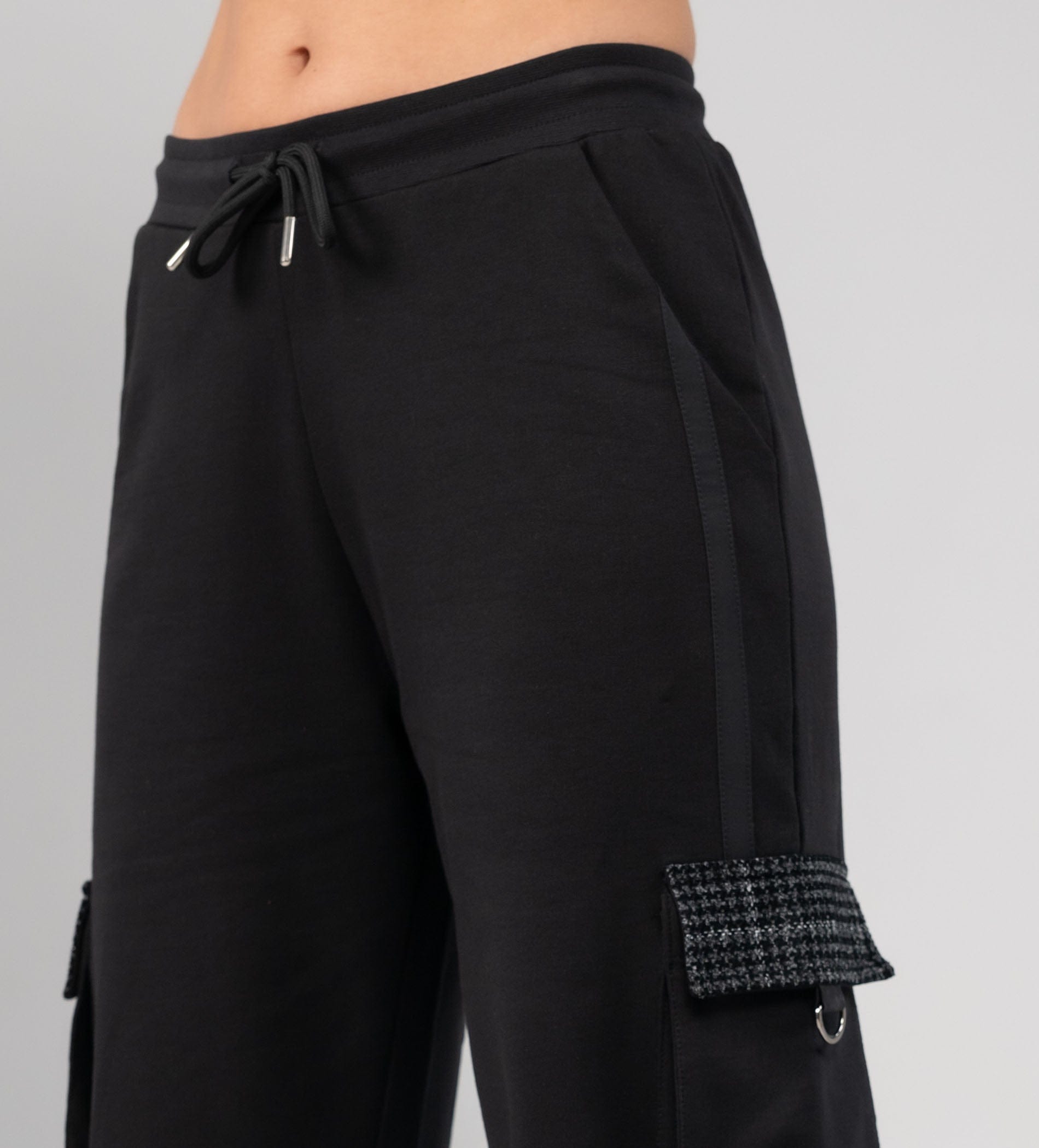 Trackpants Cargos Twill patch wide leg black Trackpants