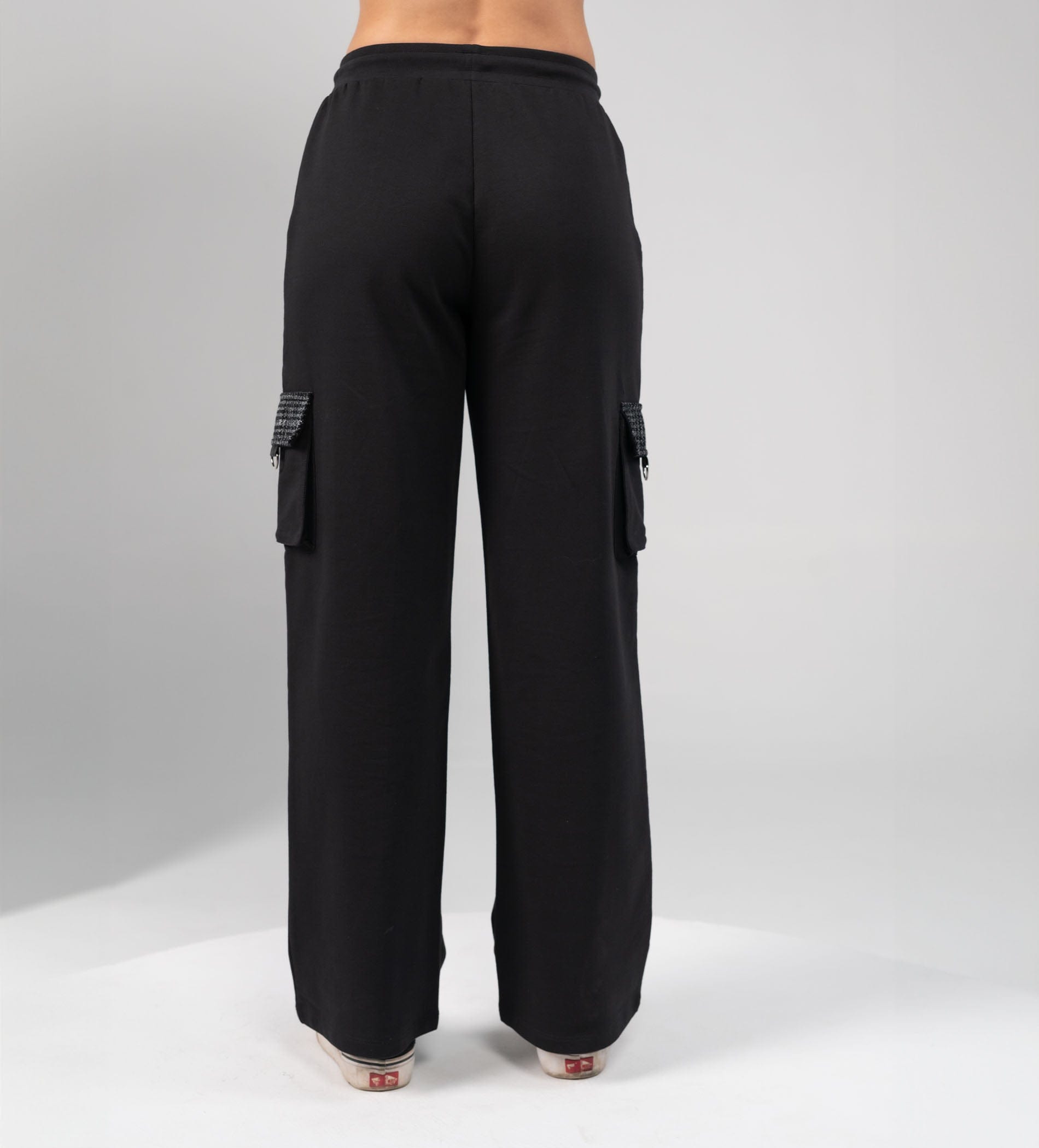 Trackpants Cargos Twill patch wide leg black Trackpants